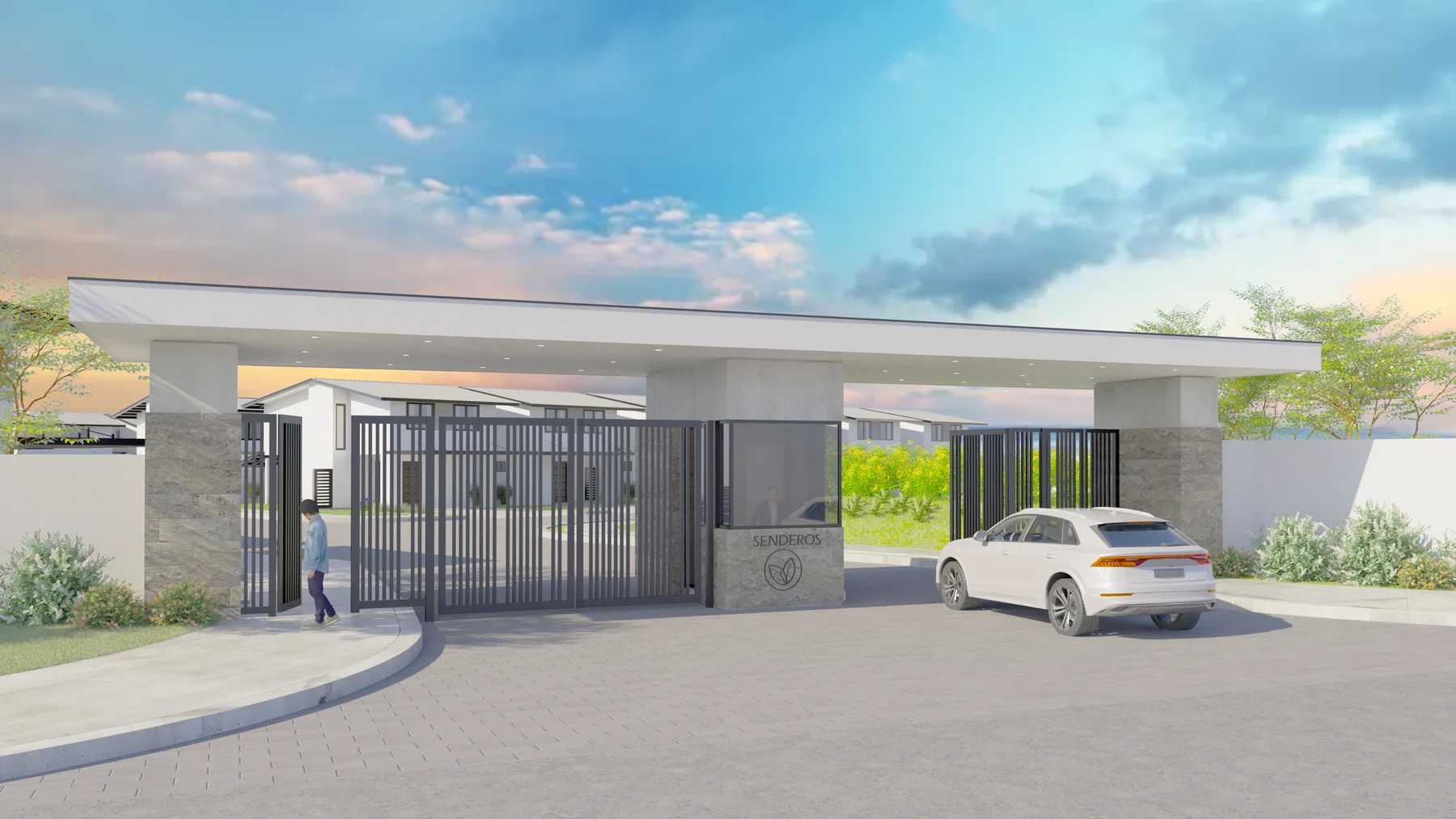 Render oficial de la garita de Senderos del Norte