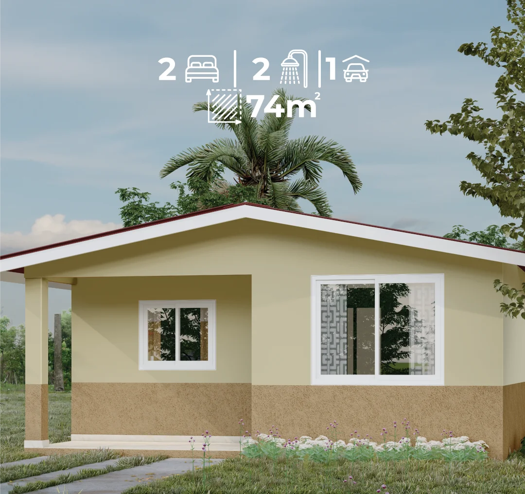 Ficha oficial de modelo de 74 m²